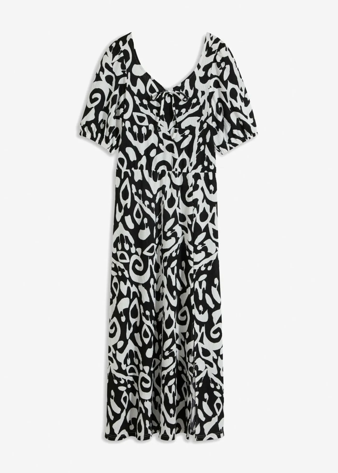 bonprix bonprix Vestido midi Negro-blanco lana Hot