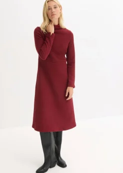 bonprix bonprix Vestido midi acampanado Rojo rubí Sale
