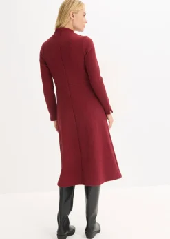 bonprix bonprix Vestido midi acampanado Rojo rubí Sale