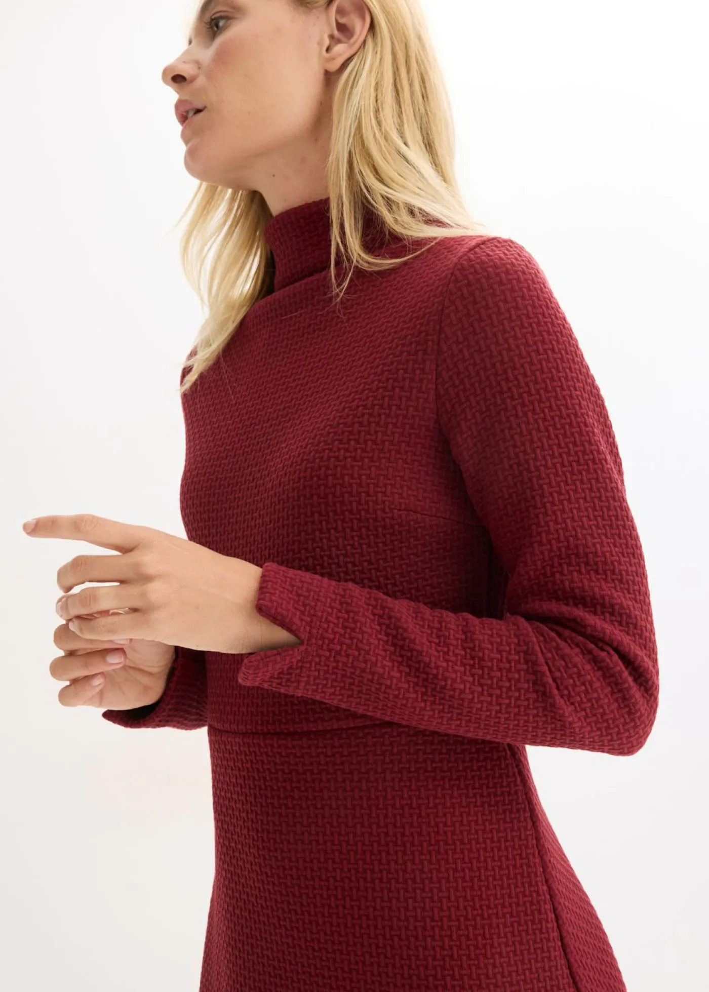 bonprix bonprix Vestido midi acampanado Rojo rubí Sale