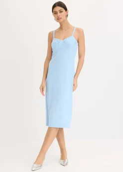 bonprix bonprix Vestido midi con ajuste favorecedor Azul claro Clearance