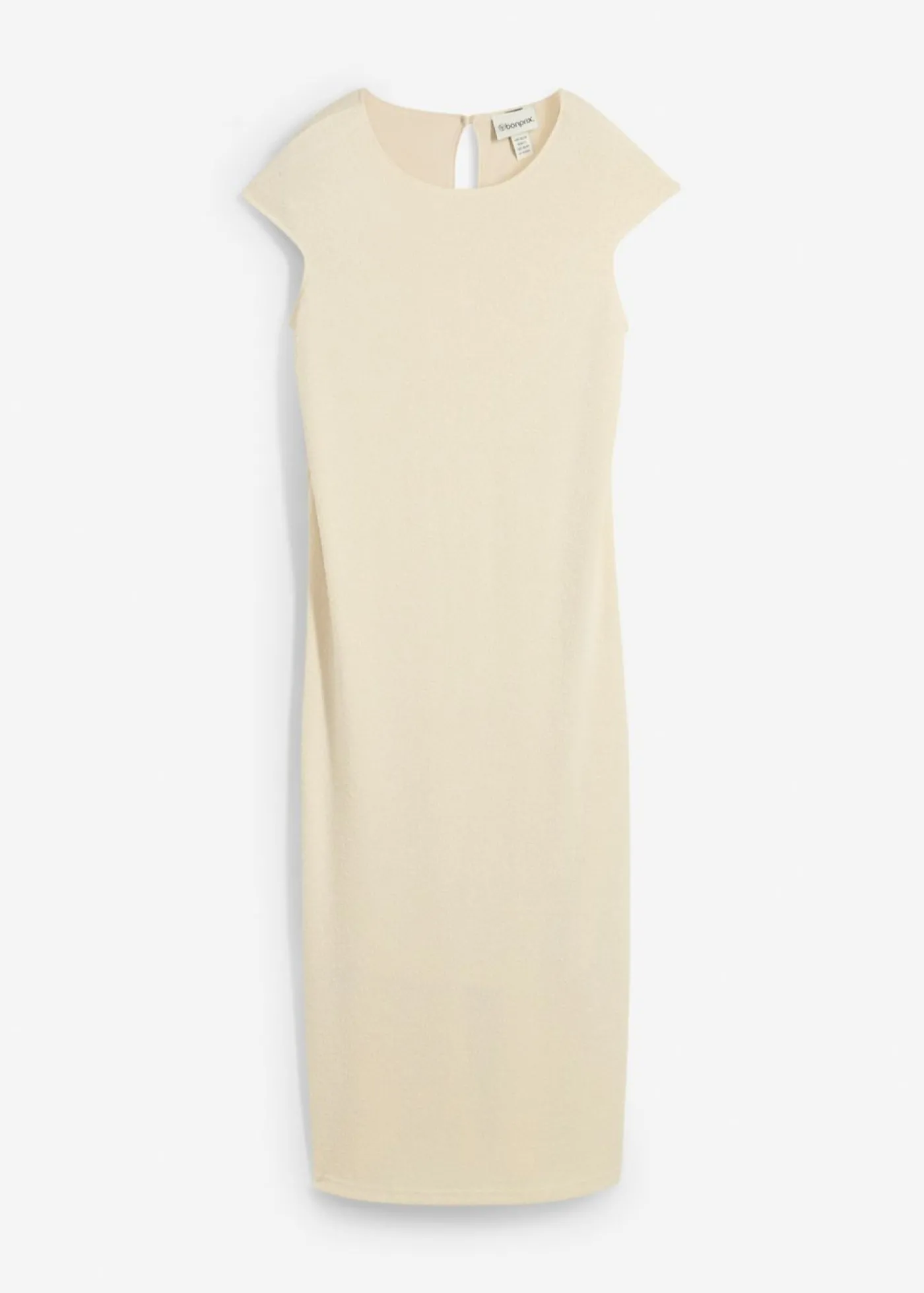 bonprix bonprix Vestido midi con aspecto de punto Crudo Online
