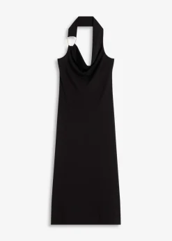 bonprix bonprix Vestido midi con detalle metálico decorativo Negro Hot