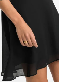 bonprix bonprix Vestido midi con encaje negro-crudo Outlet