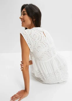 bonprix bonprix Vestido midi con encaje Blanco Hot