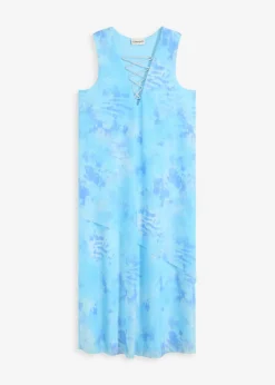 bonprix bonprix Vestido midi con malla Azul pálido estampado Hot