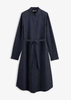 bonprix bonprix Vestido midi de algodón orgánico puro Azul marino Sale