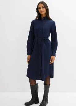 bonprix bonprix Vestido midi de algodón orgánico puro Azul marino Sale