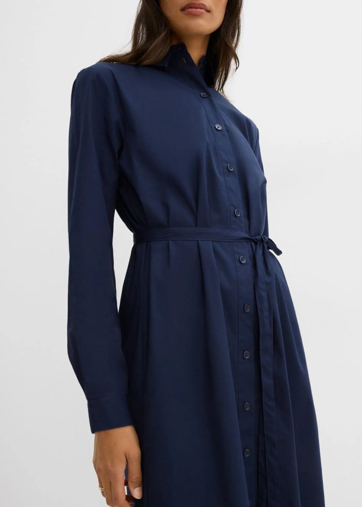 bonprix bonprix Vestido midi de algodón orgánico puro Azul marino Sale