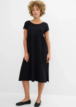 bonprix bonprix Vestido midi de algodón orgánico puro Negro Best