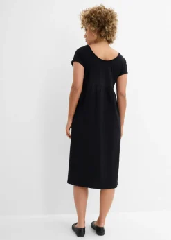 bonprix bonprix Vestido midi de algodón orgánico puro Negro Best