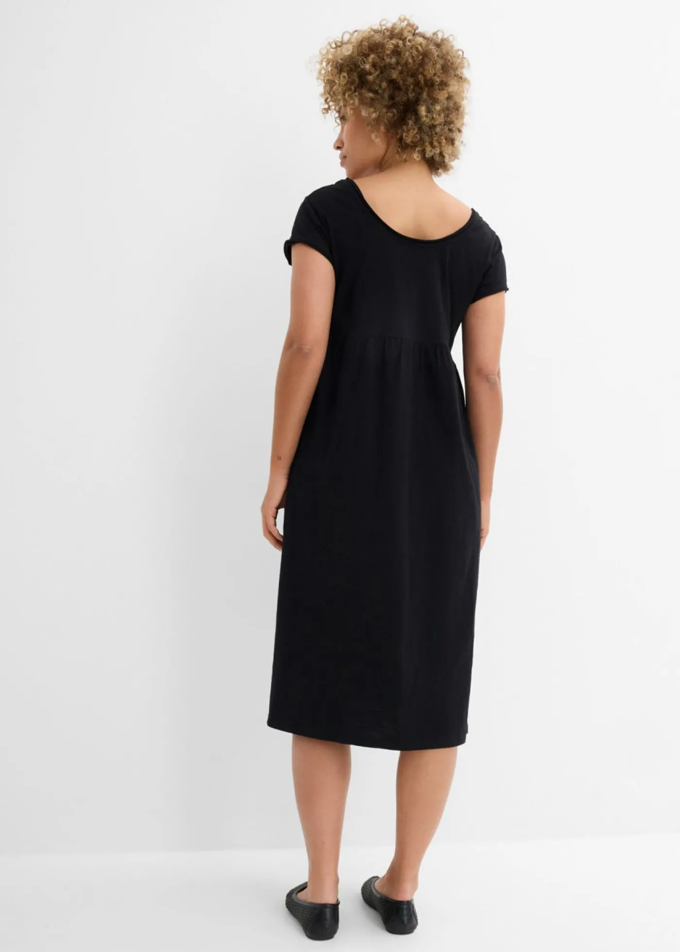 bonprix bonprix Vestido midi de algodón orgánico puro Negro Best