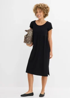 bonprix bonprix Vestido midi de algodón orgánico puro Negro Best