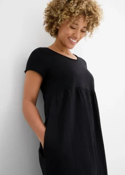bonprix bonprix Vestido midi de algodón orgánico puro Negro Best