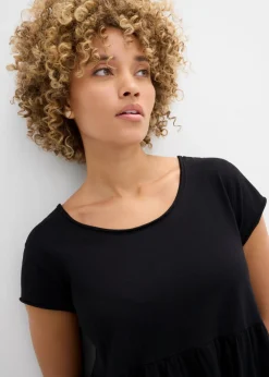 bonprix bonprix Vestido midi de algodón orgánico puro Negro Best