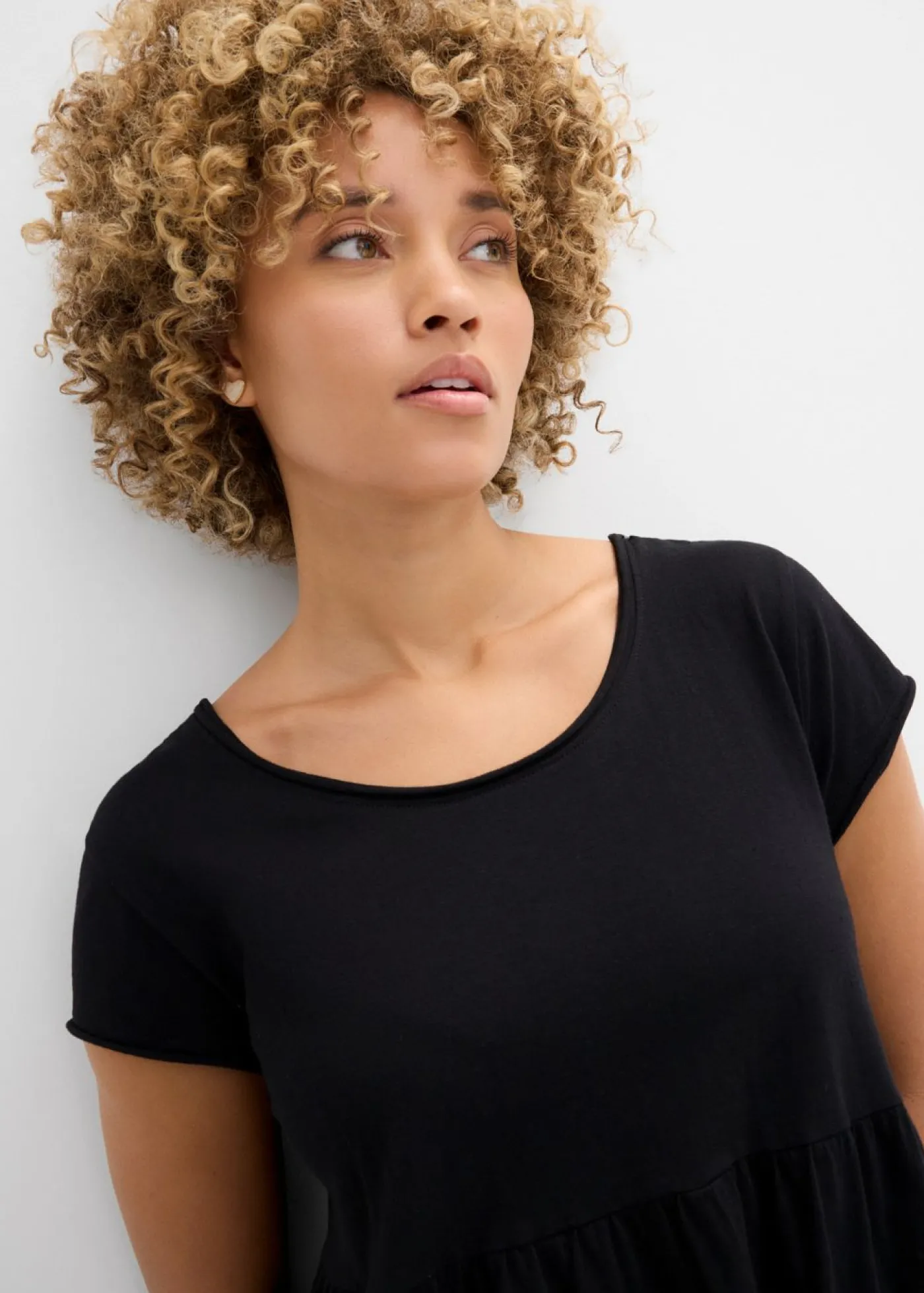bonprix bonprix Vestido midi de algodón orgánico puro Negro Best