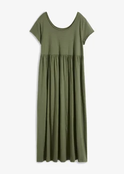 bonprix bonprix Vestido midi de algodón orgánico puro Verde oliva Outlet