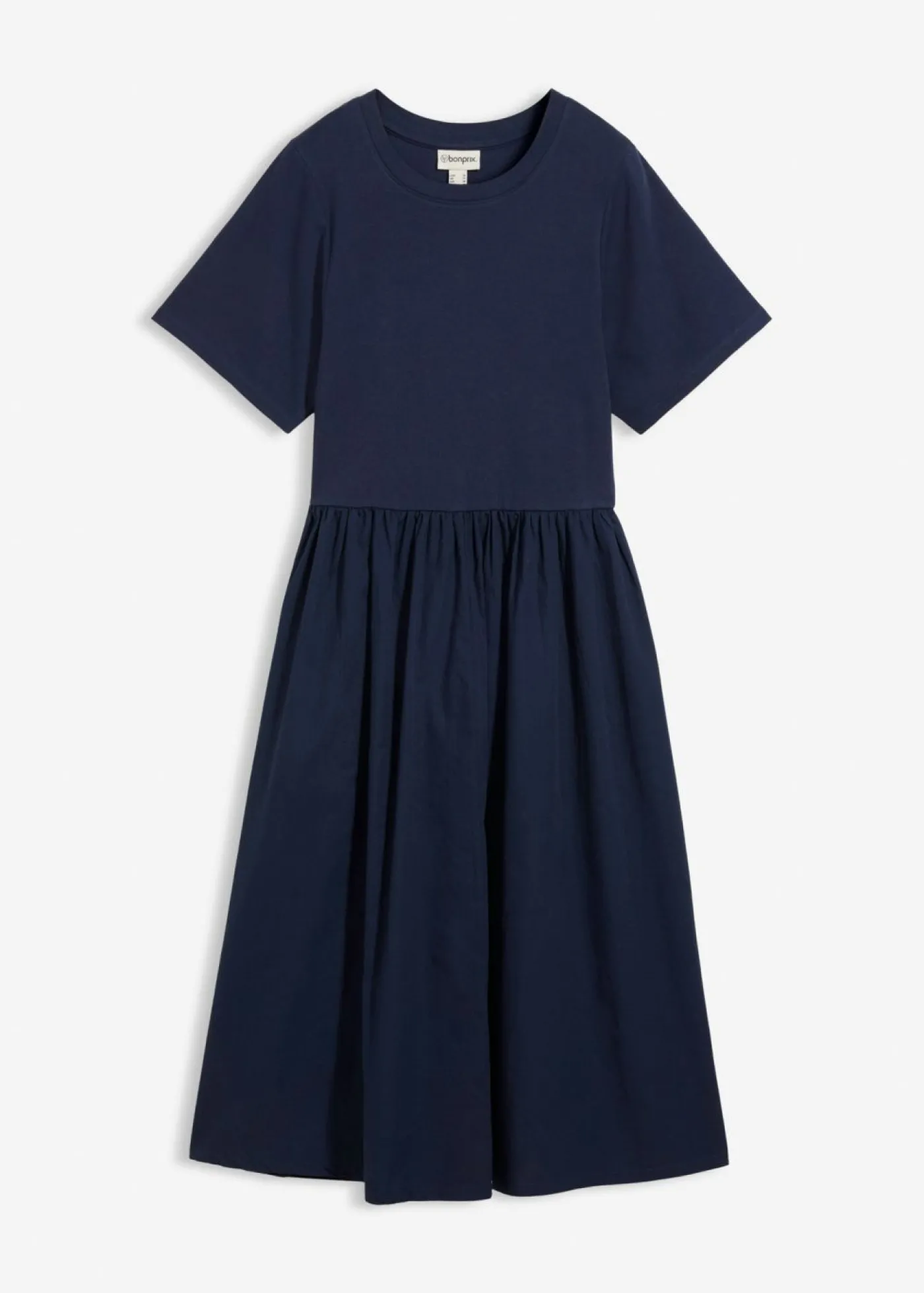 bonprix bonprix Vestido midi de algodón puro Azul marino New