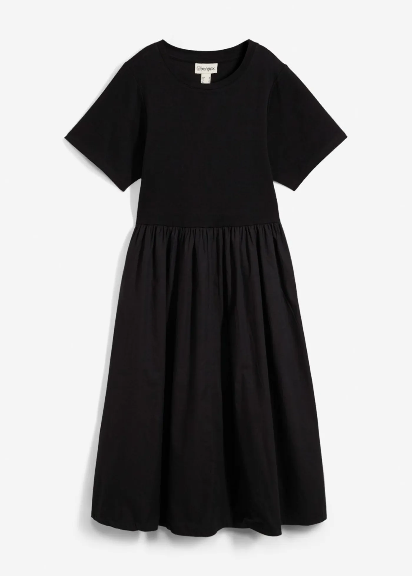 bonprix bonprix Vestido midi de algodón puro Negro New