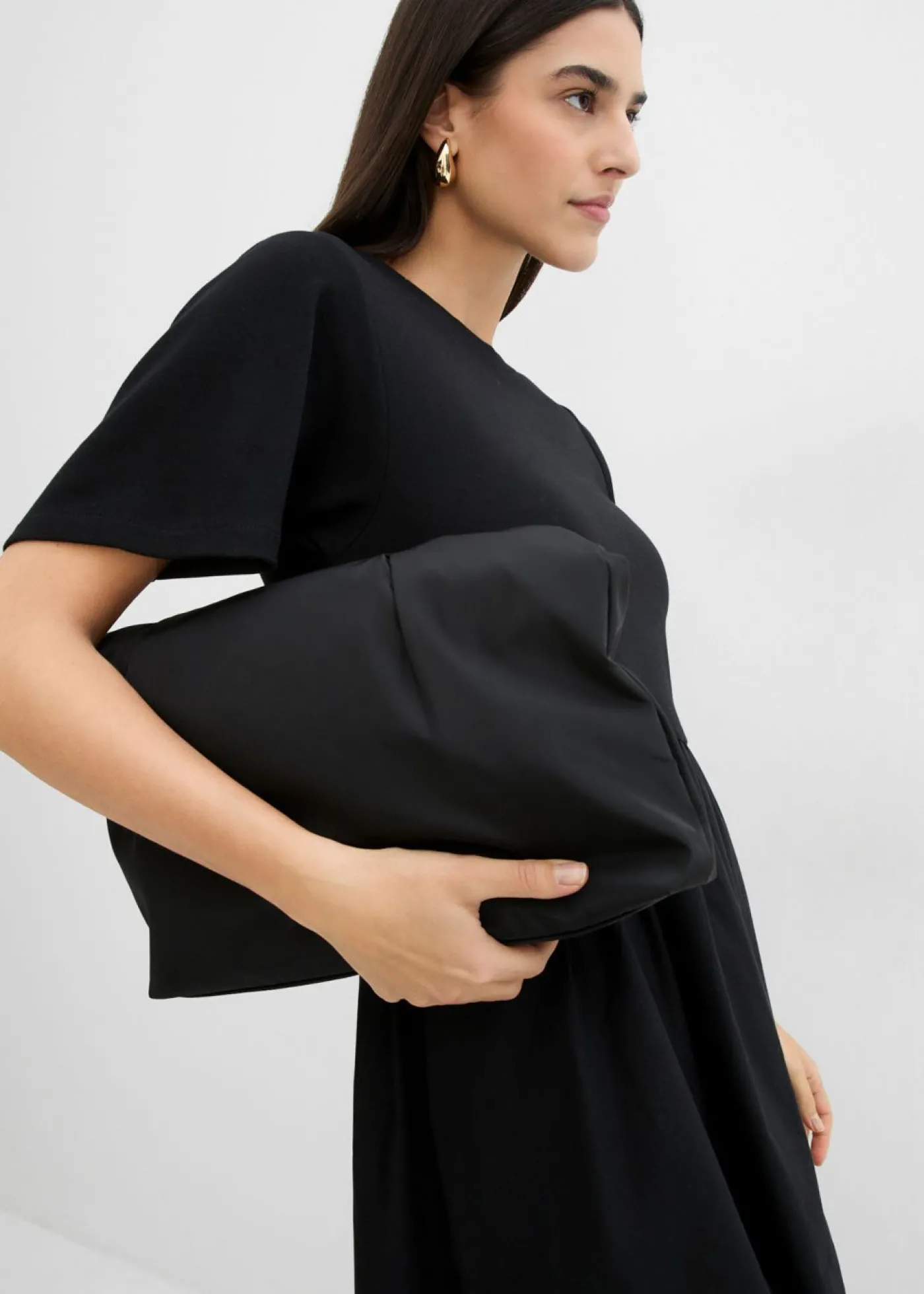 bonprix bonprix Vestido midi de algodón puro Negro New