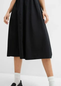 bonprix bonprix Vestido midi de algodón puro Negro New