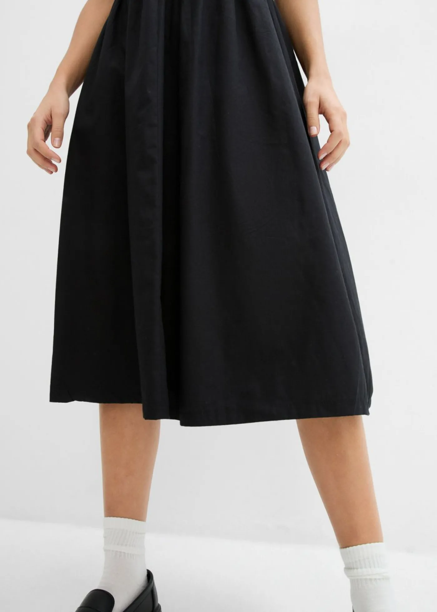 bonprix bonprix Vestido midi de algodón puro Negro New