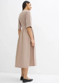 bonprix bonprix Vestido midi de algodón puro rosa cristal Sale
