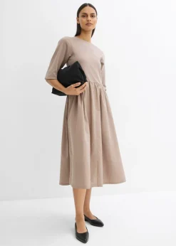 bonprix bonprix Vestido midi de algodón puro rosa cristal Sale