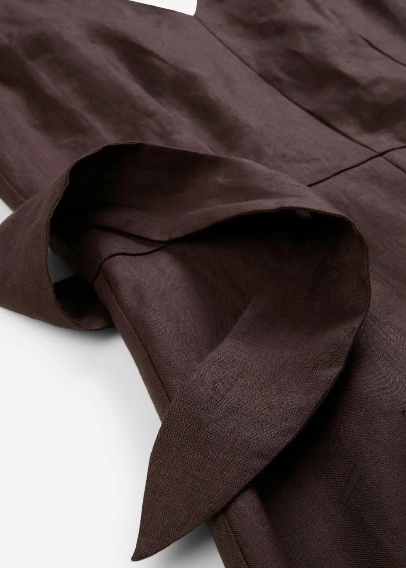 bonprix bonprix Vestido midi de lino puro Marrón oscuro New