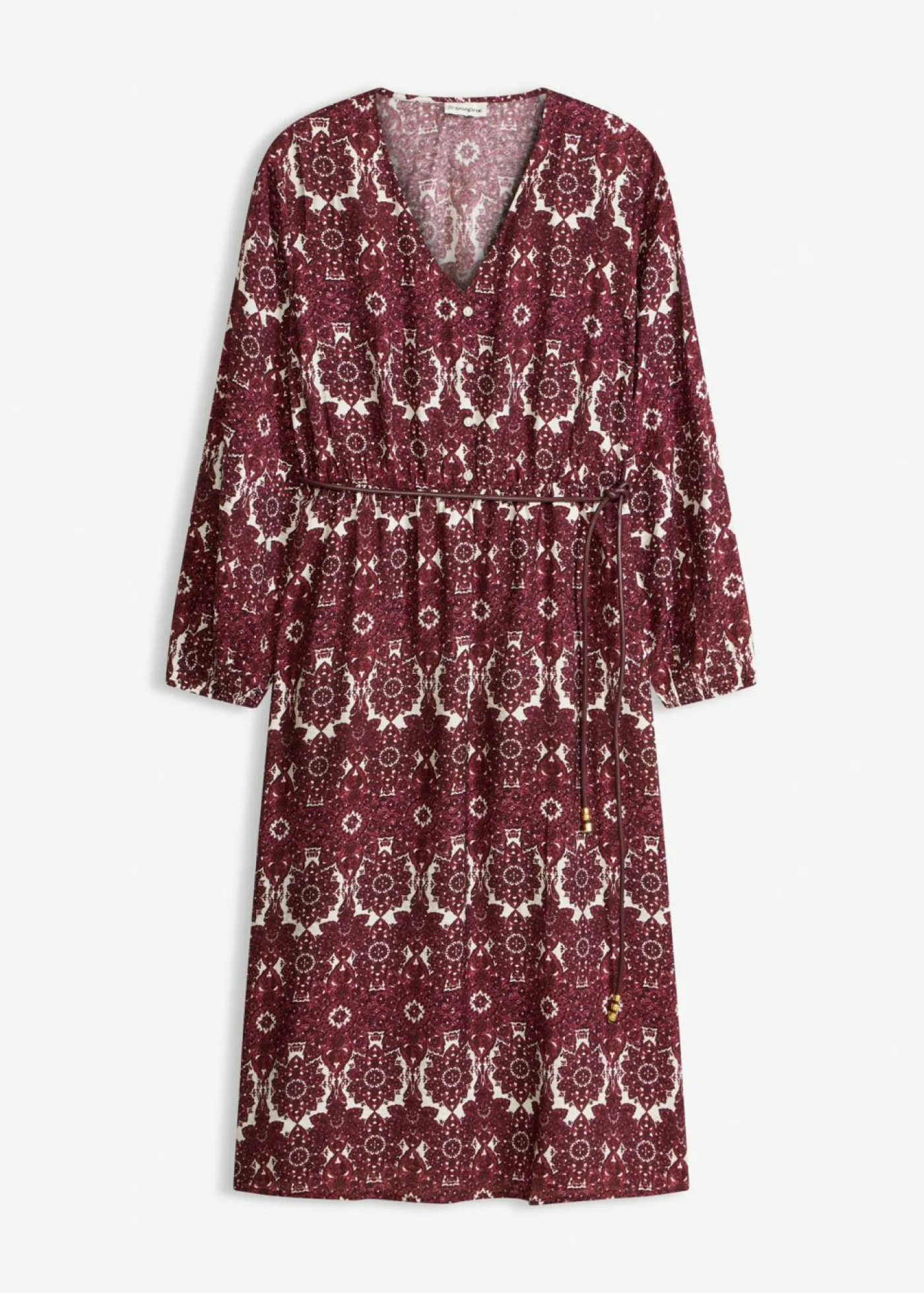 bonprix bonprix Vestido midi de mezcla de viscosa suave Rojo rubí Best