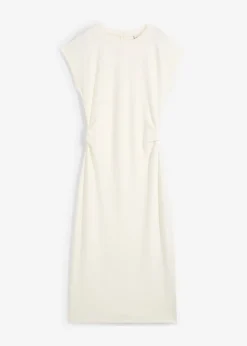 bonprix bonprix Vestido midi de mezcla de viscosa suave Blanco lana Hot