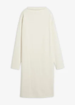 bonprix bonprix Vestido midi de mezcla de viscosa blanco perla Discount