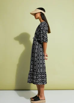 bonprix bonprix Vestido midi de punto Negro Clearance