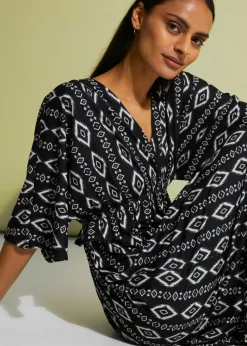 bonprix bonprix Vestido midi de punto Negro Clearance