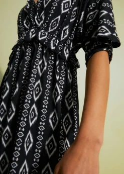 bonprix bonprix Vestido midi de punto Negro Clearance