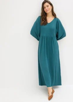 bonprix bonprix Vestido midi de punto estructurado verde pimiento Discount