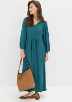 bonprix bonprix Vestido midi de punto estructurado verde pimiento Discount