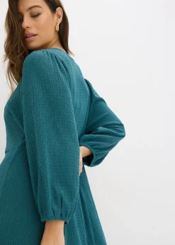 bonprix bonprix Vestido midi de punto estructurado verde pimiento Discount