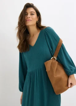 bonprix bonprix Vestido midi de punto estructurado verde pimiento Discount