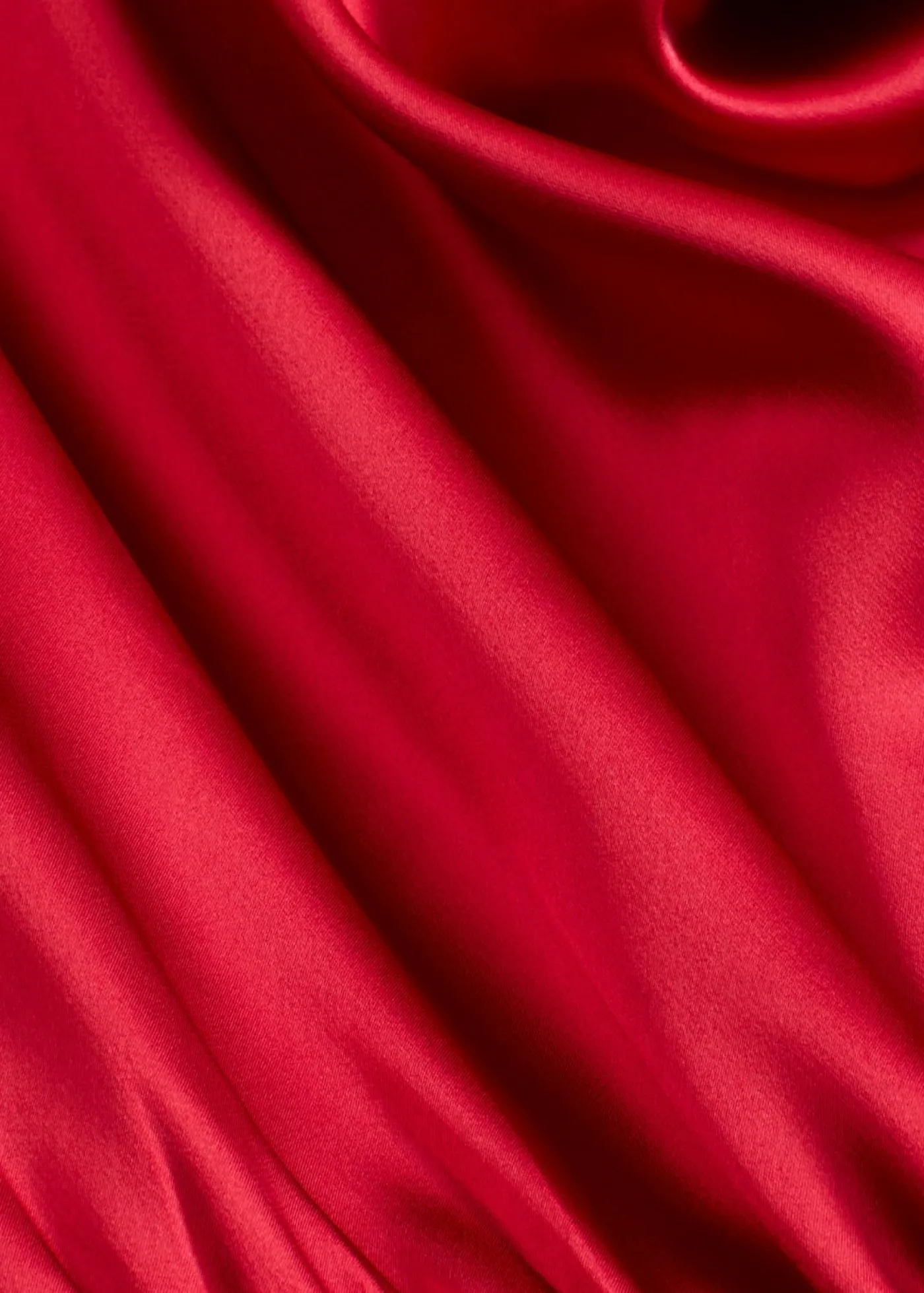 bonprix bonprix Vestido midi de satén brillante rojo cayena