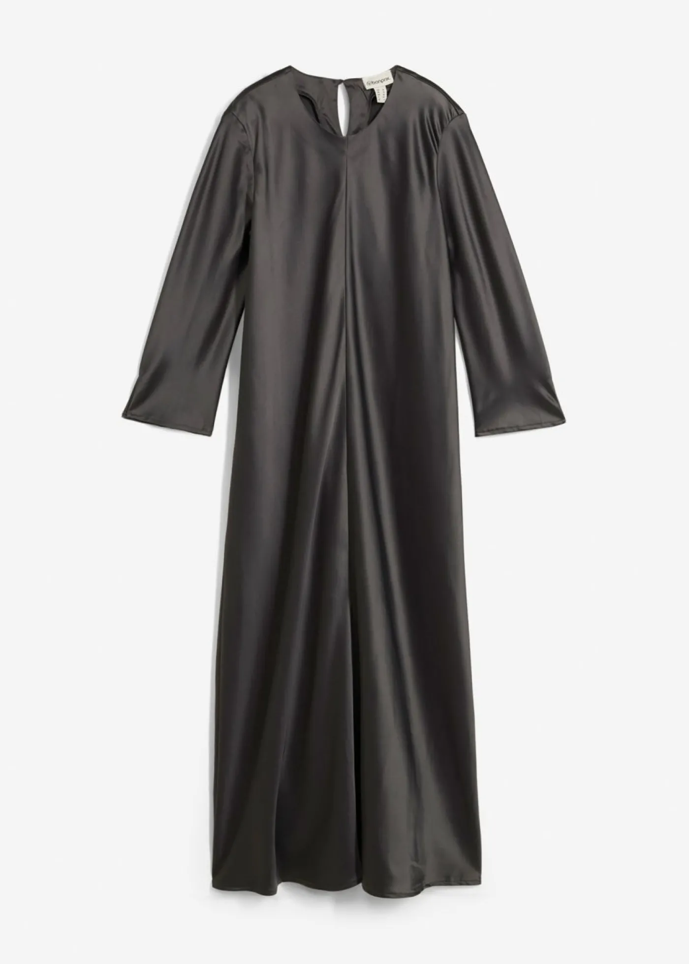 bonprix bonprix Vestido midi de satén brillante antracita Outlet