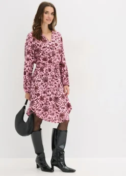 bonprix bonprix Vestido midi de viscosa fluida orquídea ahumado Discount