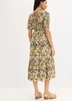 bonprix bonprix Vestido midi de viscosa fluida Negro Discount
