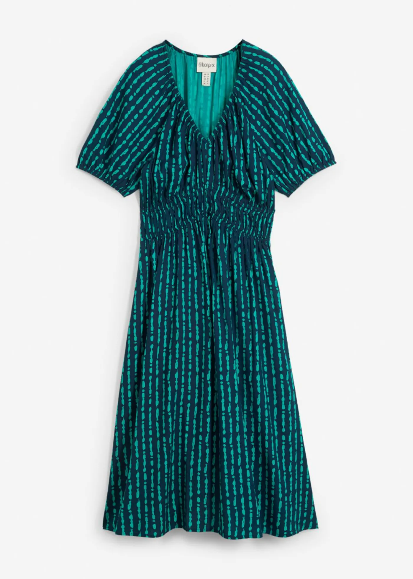 bonprix bonprix Vestido midi de viscosa suave azul marino-turquesa mate New