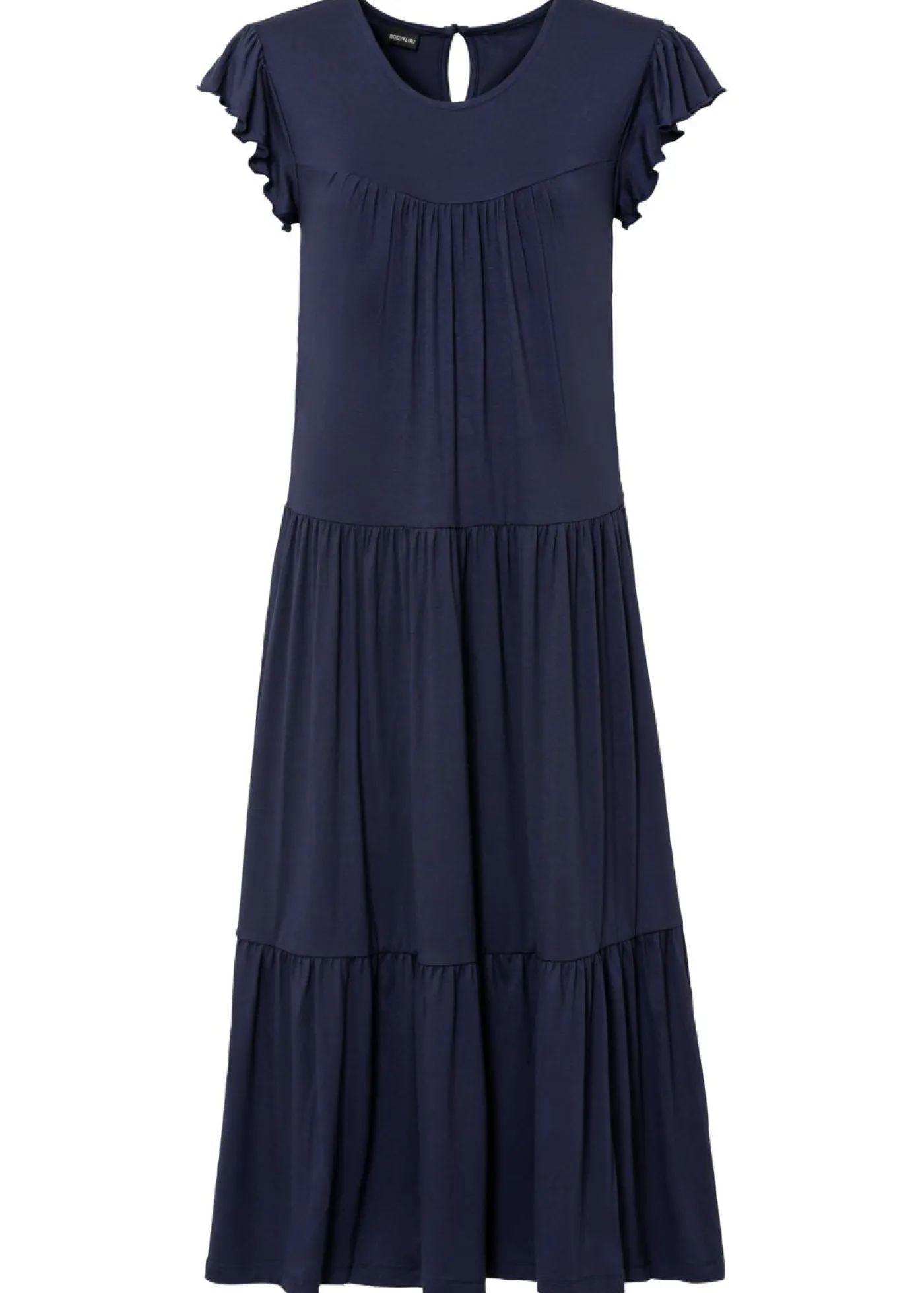 bonprix bonprix Vestido midi de viscosa sostenible Azul marino Sale