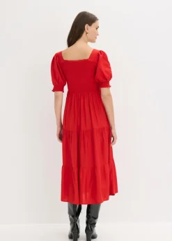 bonprix bonprix Vestido midi estampado fresa Discount