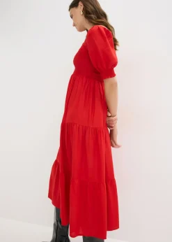 bonprix bonprix Vestido midi estampado fresa Discount