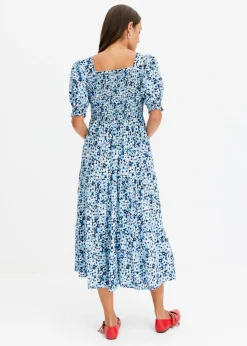 bonprix bonprix Vestido midi estampado azul pálido con flores Hot