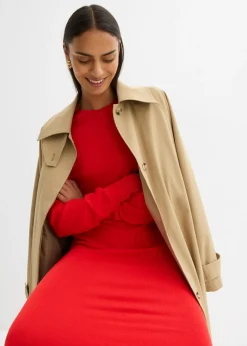 bonprix bonprix Vestido midi holgado de mezcla de viscosa fresa Hot