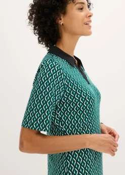 bonprix bonprix Vestido midi tipo polo verde bosque-negro New